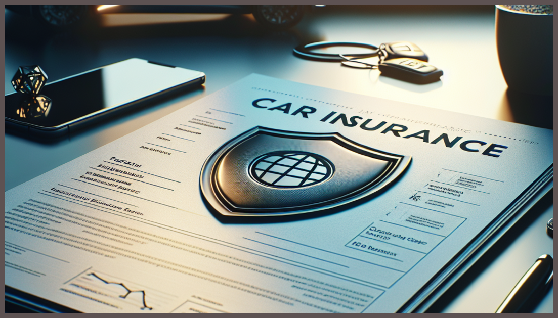 Car insurance policy with Miami skyline backdrop