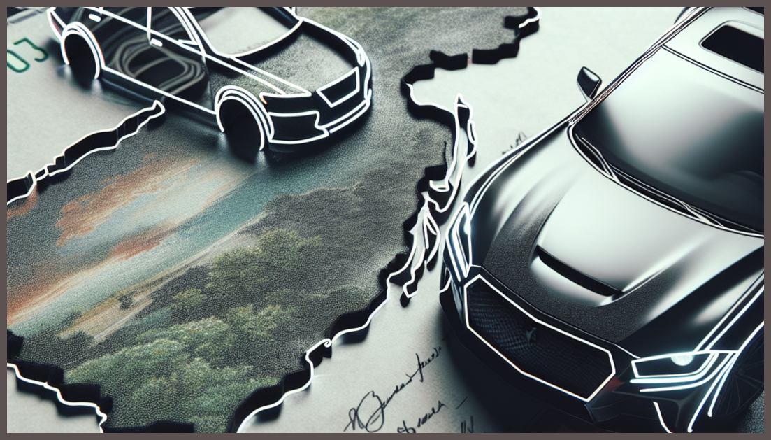 Dollar-a-day car insurance policy next to New Jersey state outline