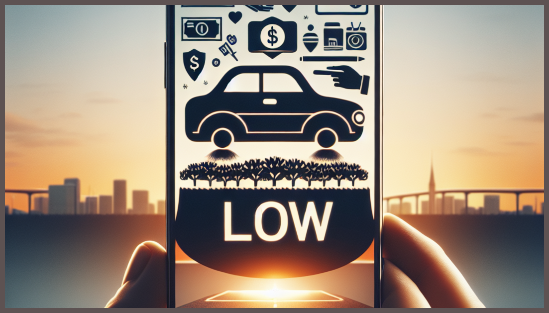 A car surrounded by insurance symbols in a safe setting