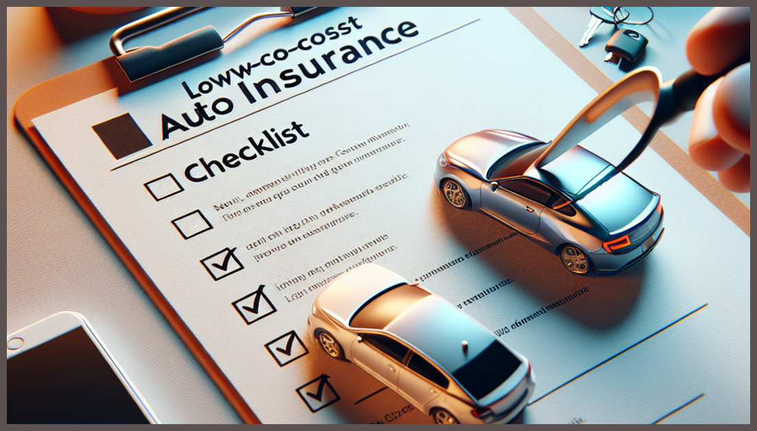 A simple checklist for low-cost auto insurance finalization.