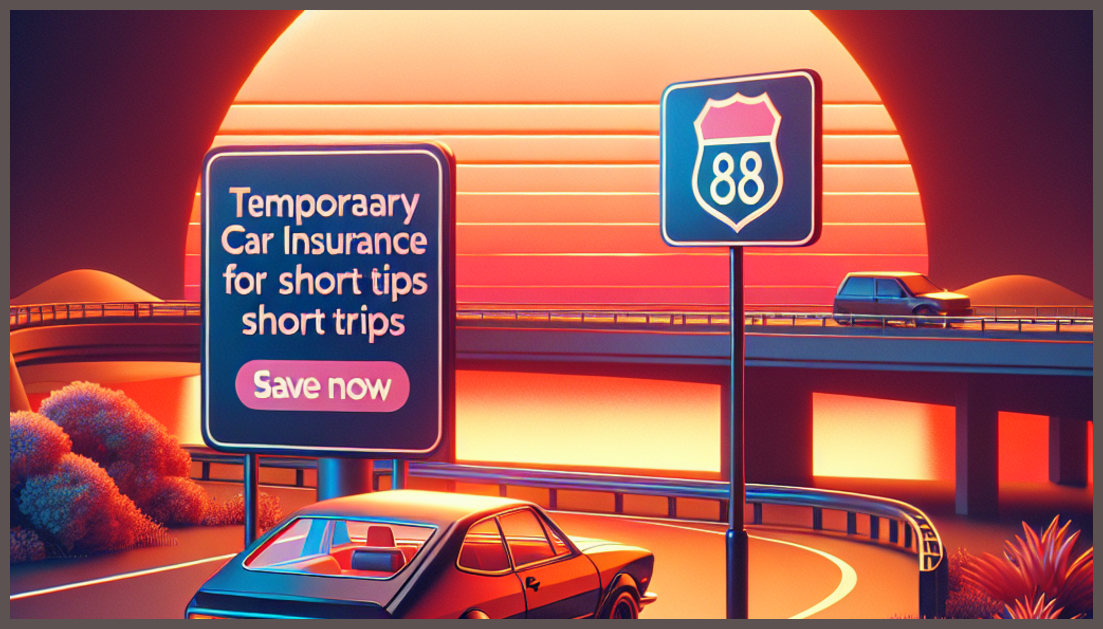 Symbolic representation of temporary car insurance for short trips.