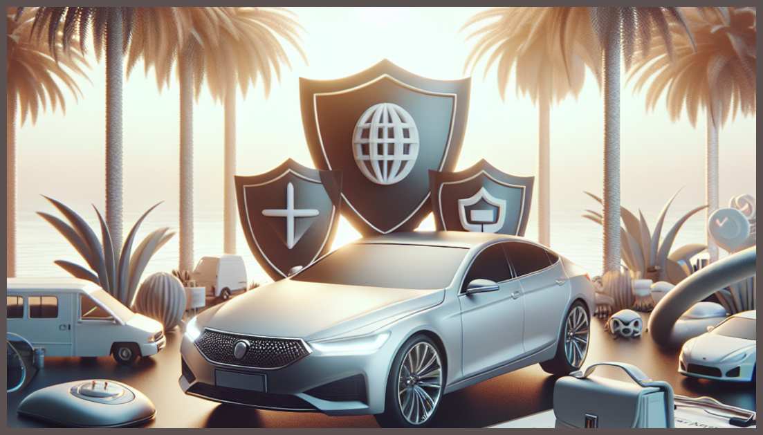 A minimalist depiction of auto insurance symbols in Florida.