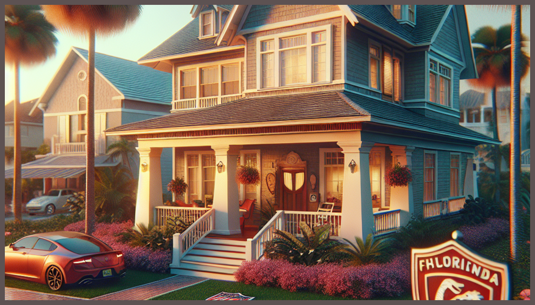 A house with a shield symbolizing insurance protection in Florida.