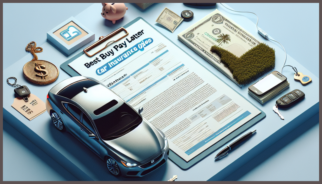 Photorealistic representation of car insurance elements and payment plans